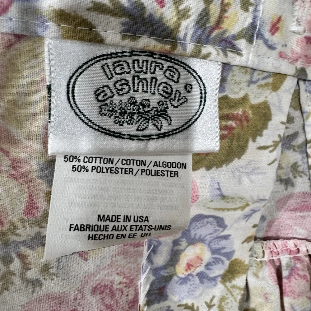 Vintage Laura Ashley Shower Curtain Floral 3 Pc Valance Cottagecore Shabby USA